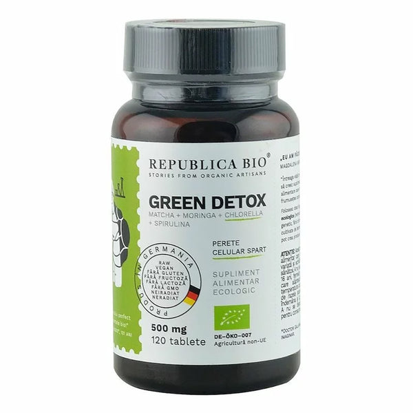 Green Detox (500 mg) supliment alimentar Ecologic Republica BIO, 120 tablete (60 g)